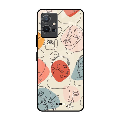 Abstract Faces Vivo Y75 5G Glass Back Cover Online