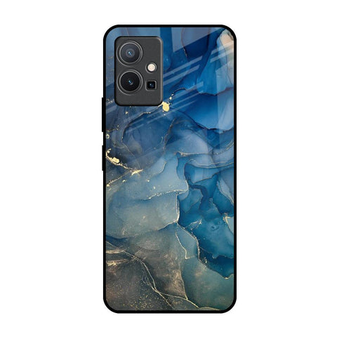 Blue Cool Marble Vivo Y75 5G Glass Back Cover Online