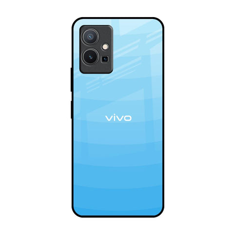 Wavy Blue Pattern Vivo Y75 5G Glass Back Cover Online