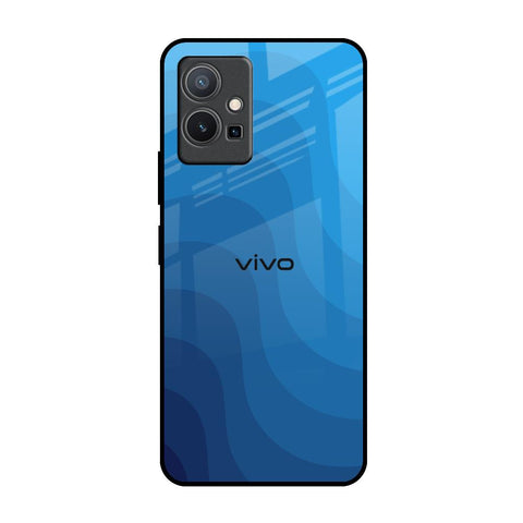 Blue Wave Abstract Vivo Y75 5G Glass Back Cover Online