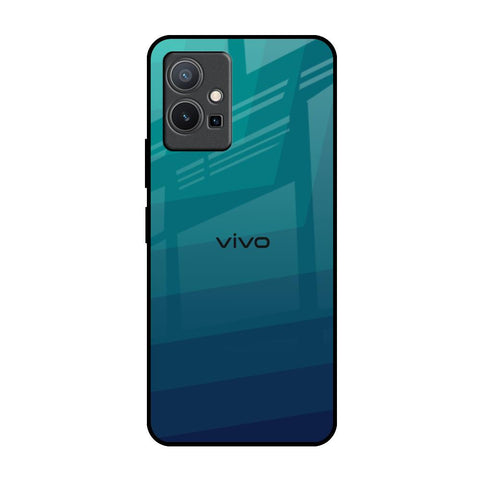 Green Triangle Pattern Vivo Y75 5G Glass Back Cover Online