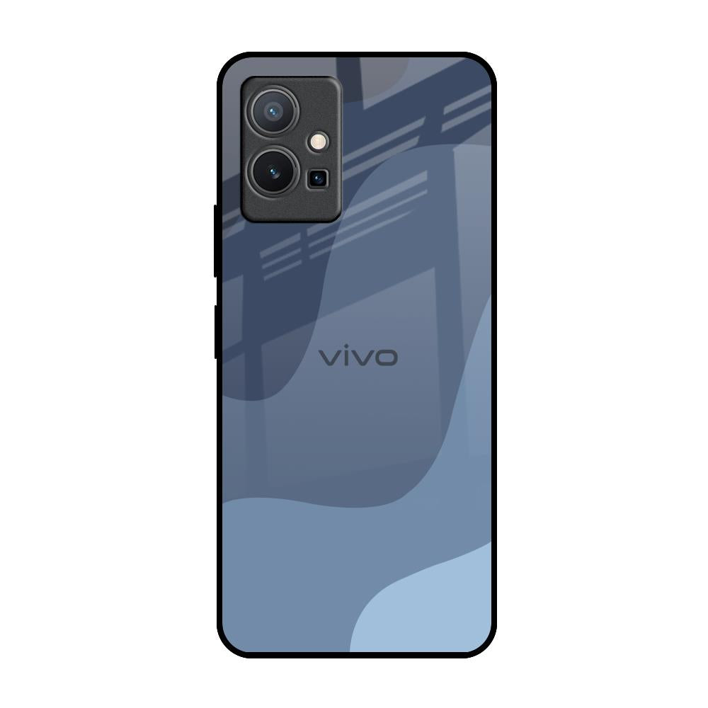 Navy Blue Ombre Vivo Y75 5G Glass Back Cover Online