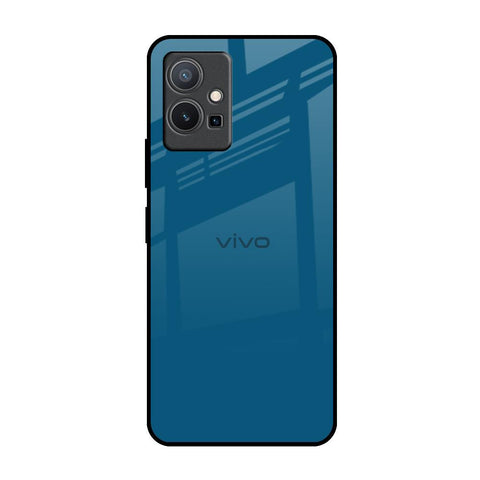 Cobalt Blue Vivo Y75 5G Glass Back Cover Online