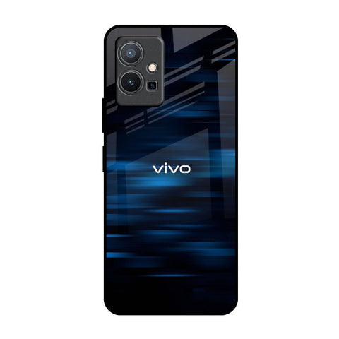 Blue Rough Abstract Vivo Y75 5G Glass Back Cover Online