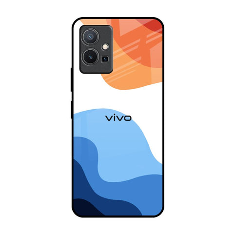 Wavy Color Pattern Vivo Y75 5G Glass Back Cover Online