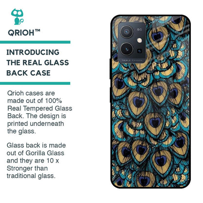 Peacock Feathers Glass case for Vivo Y75 5G