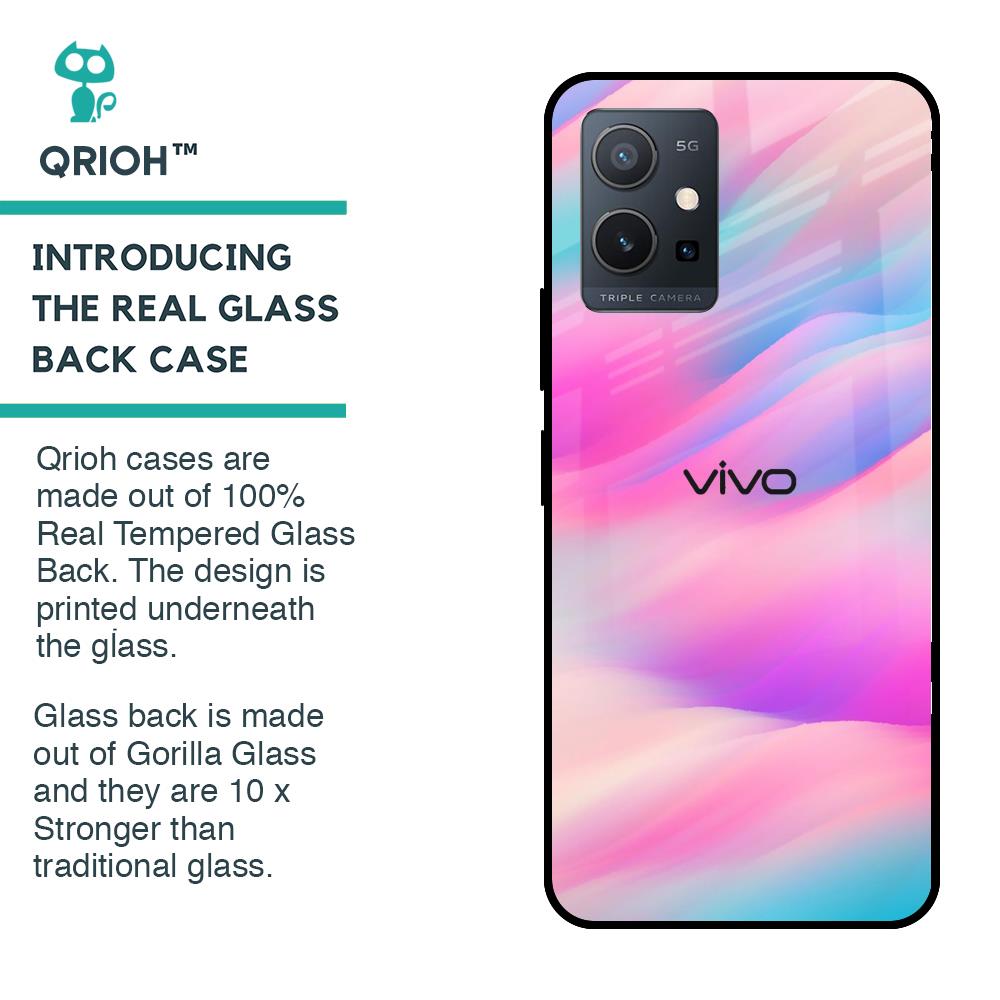 Colorful Waves Glass case for Vivo Y75 5G