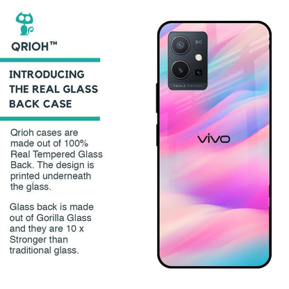 Colorful Waves Glass case for Vivo Y75 5G