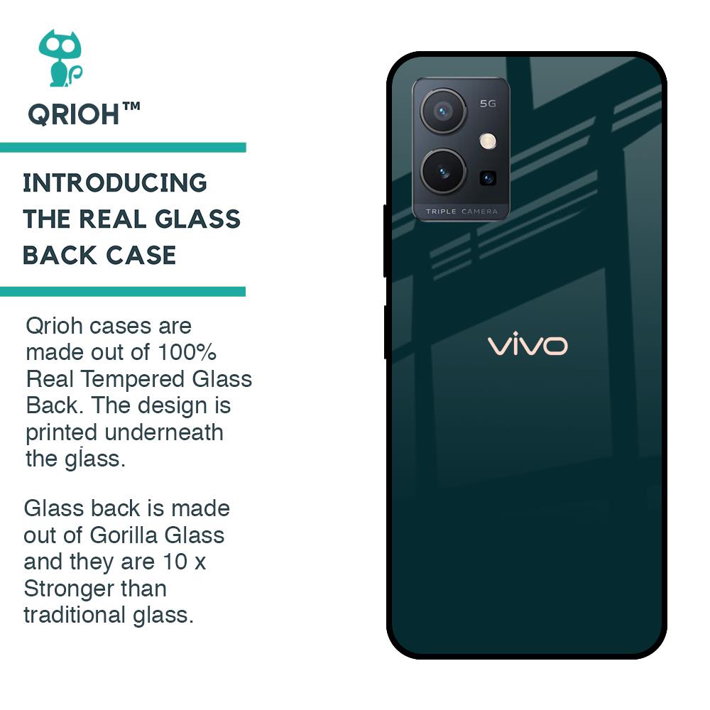 Hunter Green Glass Case For Vivo Y75 5G