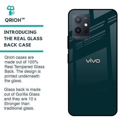 Hunter Green Glass Case For Vivo Y75 5G