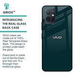 Hunter Green Glass Case For Vivo Y75 5G