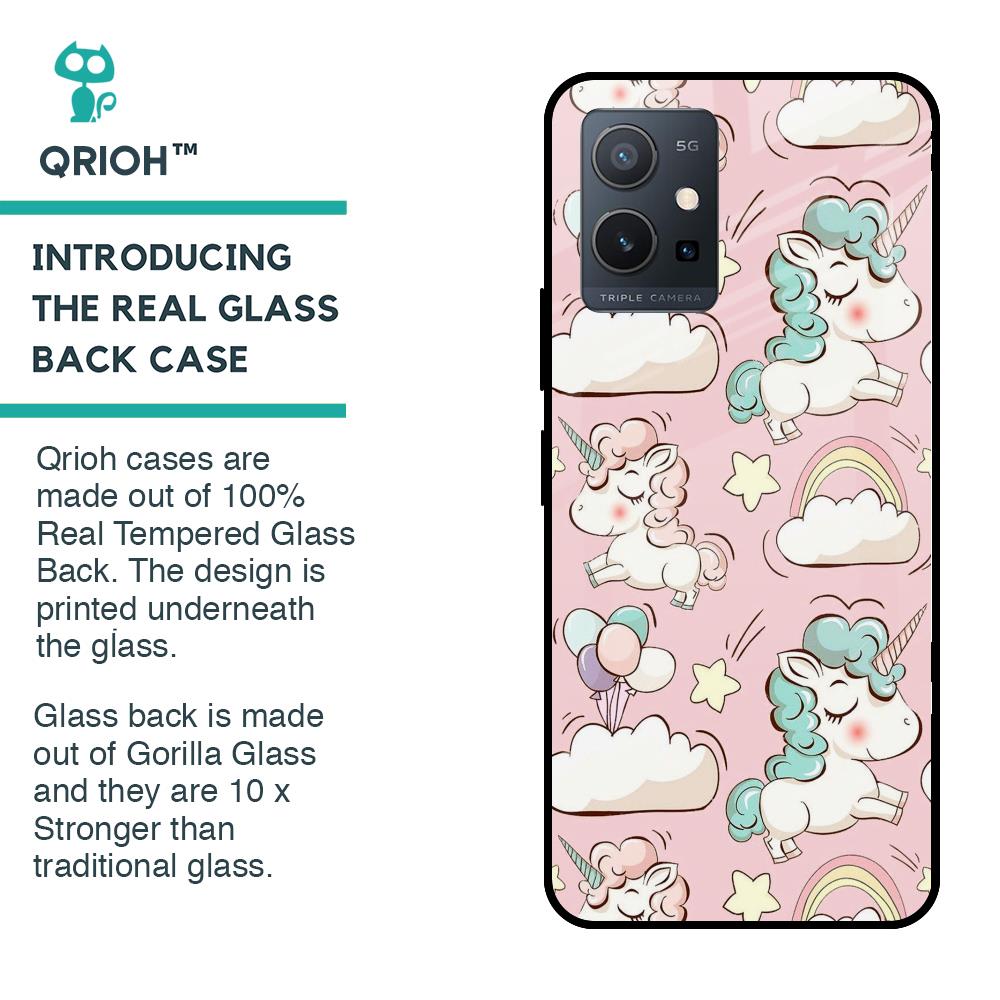 Balloon Unicorn Glass case for Vivo Y75 5G