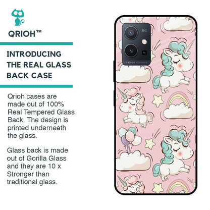 Balloon Unicorn Glass case for Vivo Y75 5G