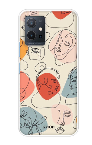 Abstract Faces Vivo Y75 5G Back Cover