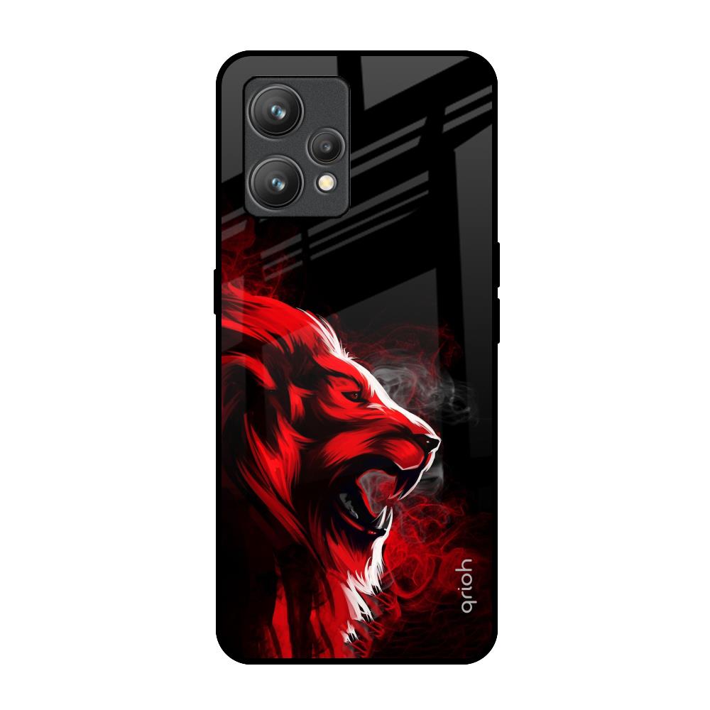 Red Angry Lion Realme 9 Pro Plus Glass Back Cover Online