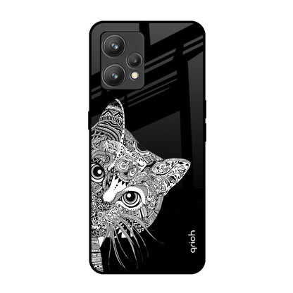 Kitten Mandala Realme 9 Pro Plus Glass Back Cover Online