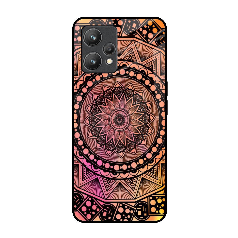 Floral Mandala Realme 9 Pro Plus Glass Back Cover Online
