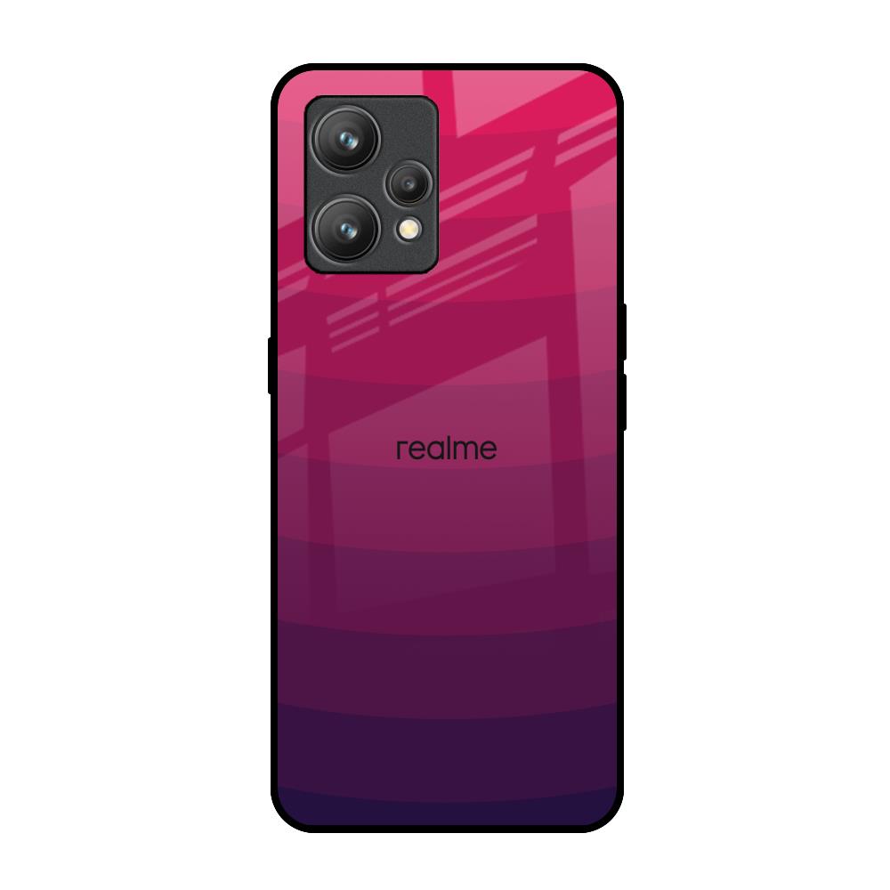 Wavy Pink Pattern Realme 9 Pro Plus Glass Back Cover Online