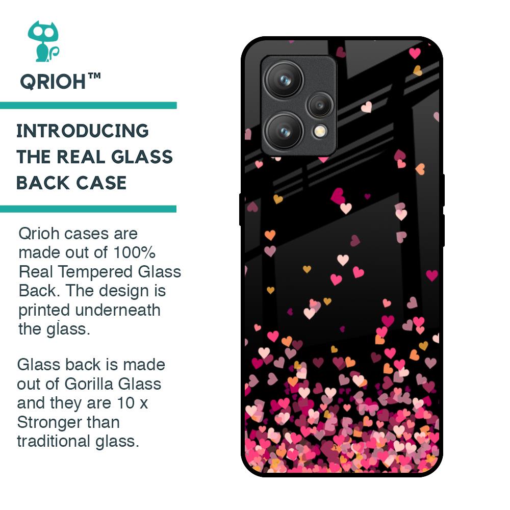 Heart Rain Fall Glass Case For Realme 9 Pro Plus