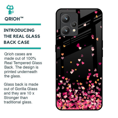 Heart Rain Fall Glass Case For Realme 9 Pro Plus