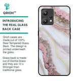 Pink & Gold Gllitter Marble Glass Case for Realme 9 Pro Plus