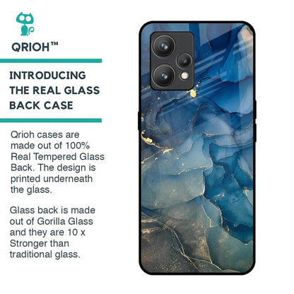 Blue Cool Marble Glass Case for Realme 9 Pro Plus