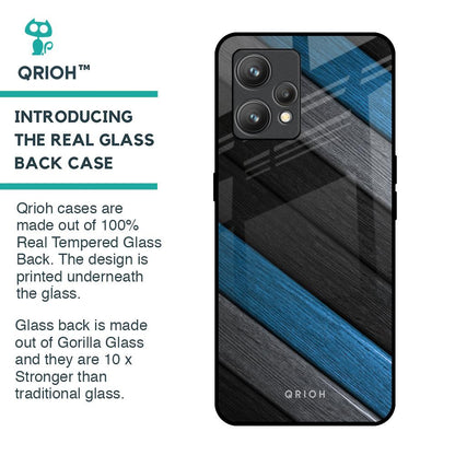 Multicolor Wooden Effect Glass Case for Realme 9 Pro Plus