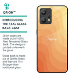 Orange Curve Pattern Glass Case for Realme 9 Pro Plus