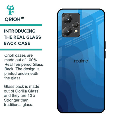 Blue Wave Abstract Glass Case for Realme 9 Pro Plus