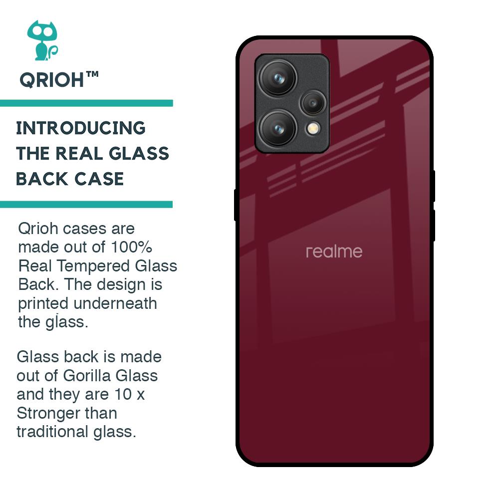 Classic Burgundy Glass Case for Realme 9 Pro Plus