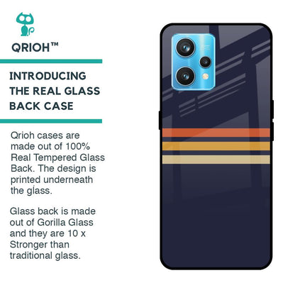 Tricolor Stripes Glass Case For Realme 9 Pro Plus