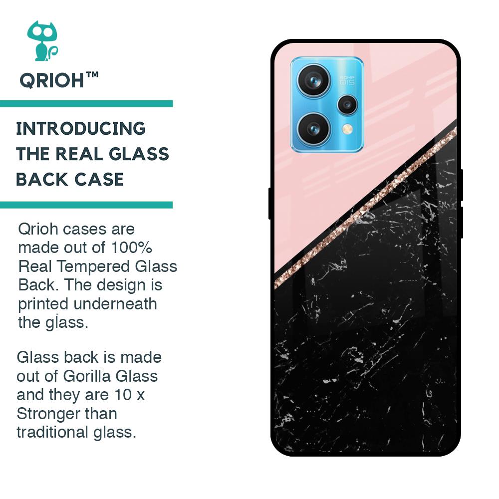 Marble Texture Pink Glass Case For Realme 9 Pro Plus