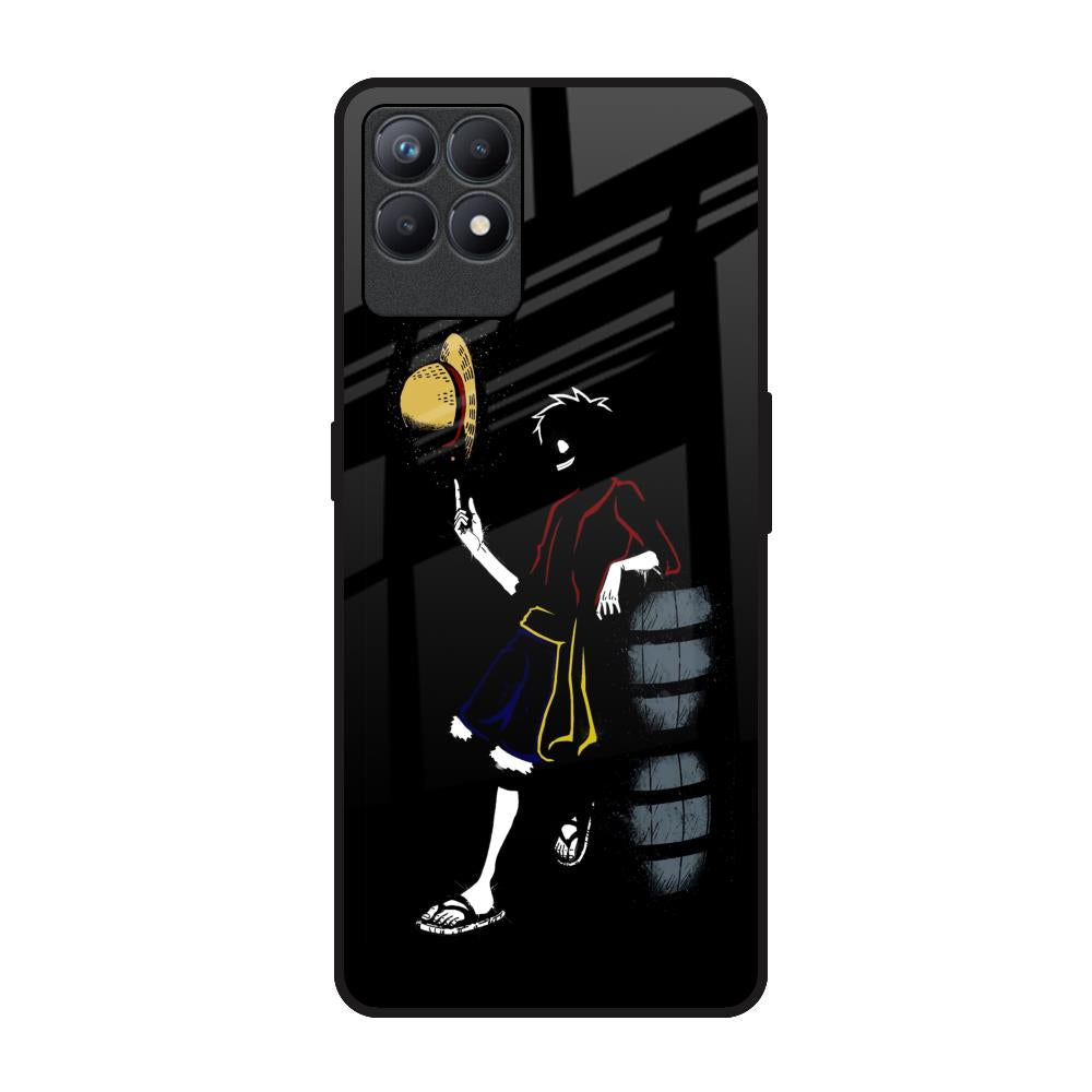 Luffy Line Art Realme Narzo 50 Glass Back Cover Online