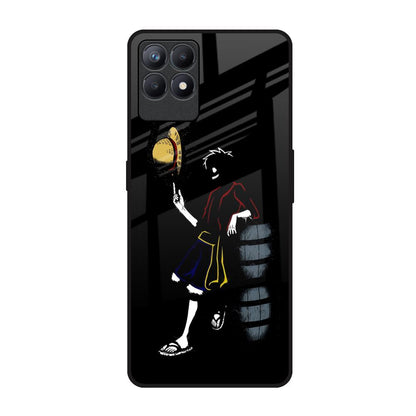 Luffy Line Art Realme Narzo 50 Glass Back Cover Online