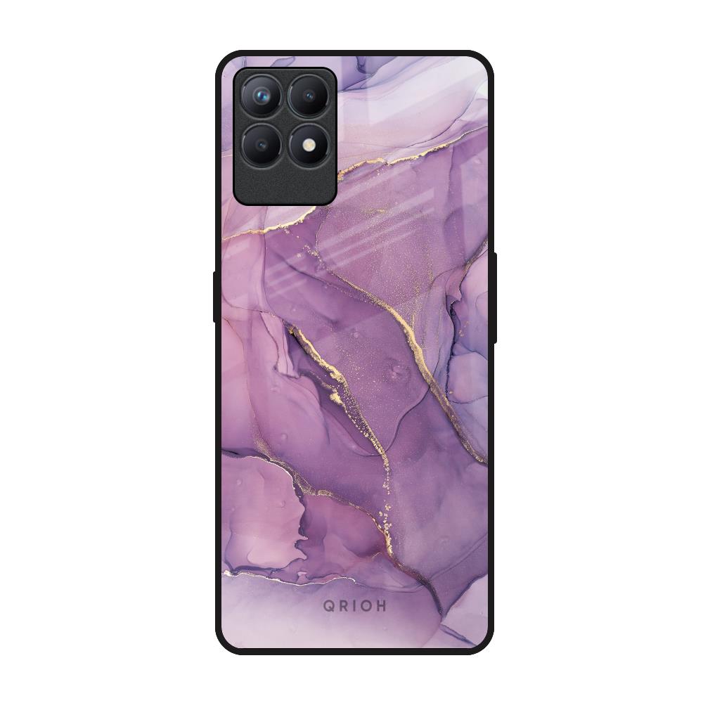 Purple Gold Marble Realme Narzo 50 Glass Back Cover Online
