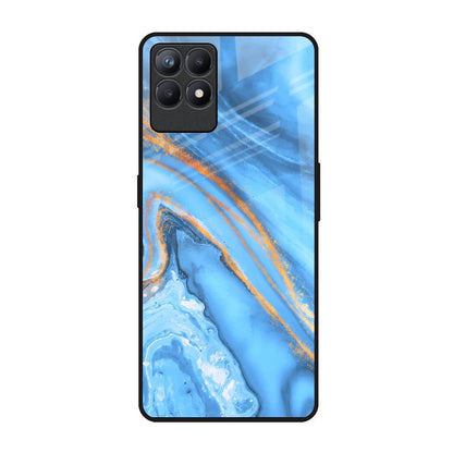 Vibrant Blue Marble Realme Narzo 50 Glass Back Cover Online