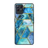 Turquoise Geometrical Marble Realme Narzo 50 Glass Back Cover Online