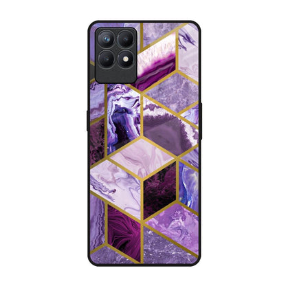 Purple Rhombus Marble Realme Narzo 50 Glass Back Cover Online