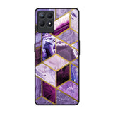 Purple Rhombus Marble Realme Narzo 50 Glass Back Cover Online