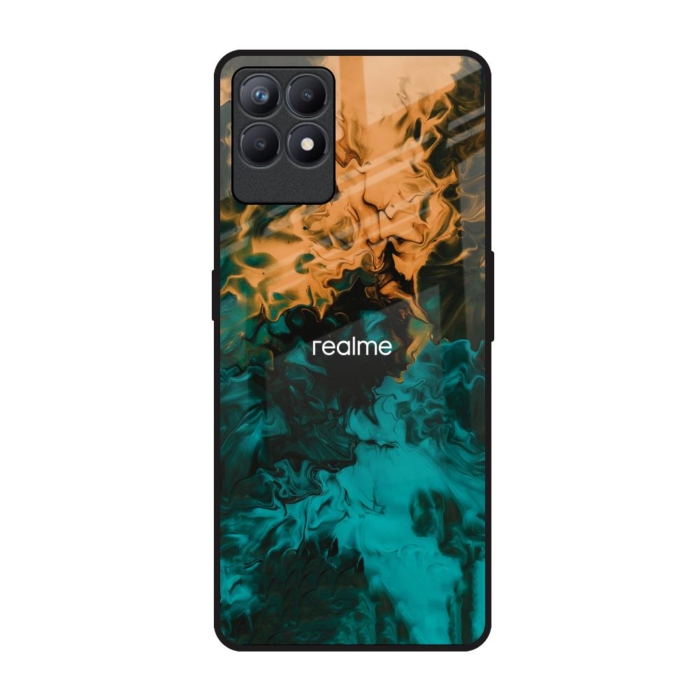 Watercolor Wave Realme Narzo 50 Glass Back Cover Online