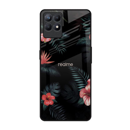 Tropical Art Flower Realme Narzo 50 Glass Back Cover Online