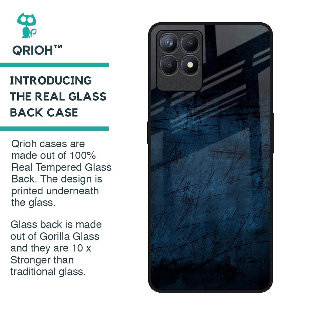 Dark Blue Grunge Glass Case for Realme Narzo 50