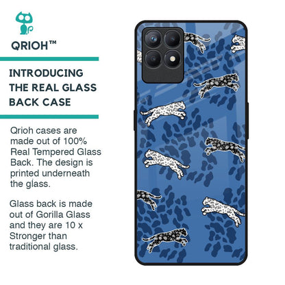 Blue Cheetah Glass Case for Realme Narzo 50