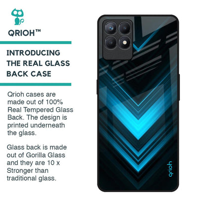 Vertical Blue Arrow Glass Case For Realme Narzo 50
