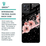 Floral Black Band Glass Case For Realme Narzo 50