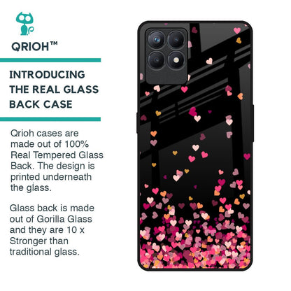 Heart Rain Fall Glass Case For Realme Narzo 50