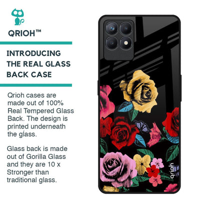 Floral Decorative Glass Case For Realme Narzo 50