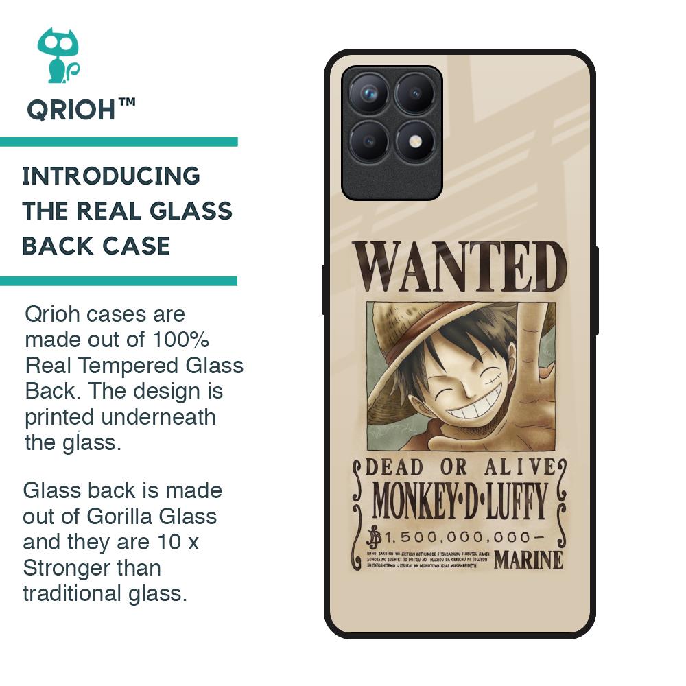 Luffy Wanted Glass Case for Realme Narzo 50