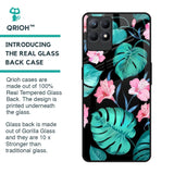 Tropical Leaves & Pink Flowers Glass Case for Realme Narzo 50