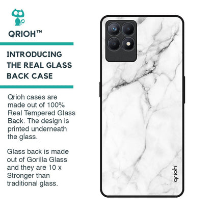 Modern White Marble Glass Case for Realme Narzo 50